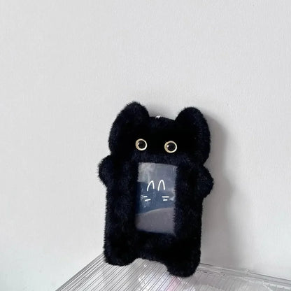 Cute Fox Photocard Case Keychain - Cartoon Student Card Holder & Idol Photo Protective Cover