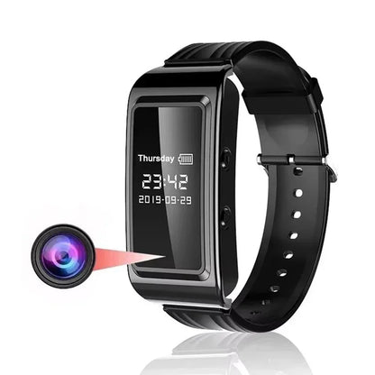 HD Mini Camera Watch – 8-256GB Video & Voice Recorder Wristband with USB Flash Drive, Noise-Reducing Sound Recording Dictaphone