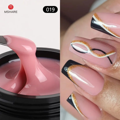 MSHARE 50ml Builder Nail Gel - HEMA & TPO Free Self-Leveling UV LED Gel for Nail Extensions and Sculpting