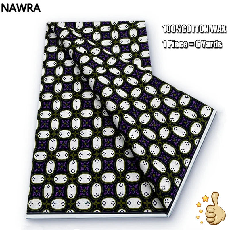 Original 100% Cotton African Wax Print Fabric - Soft Ankara Batik DIY Pagne