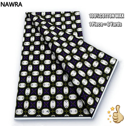 2026 African Real Wax Print Fabric - 100% Cotton Nigerian Ghana Style Pagne for Women