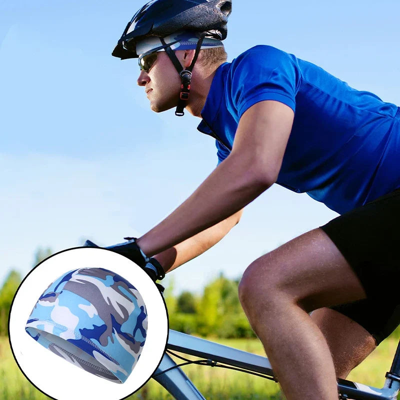 Summer UV Protection Ice Silk Skull Cap - Quick Dry Helmet Liner Hat for Men & Women, Cycling Running Workout Stretch Beanie