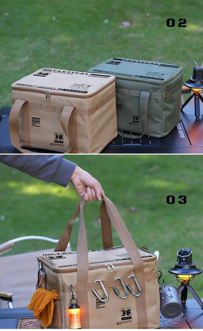 30-42L Waterproof Tactical Camping Storage Bag – Insulated Folding Organizer for Outdoor Gear, Picnic, and Field Equipment