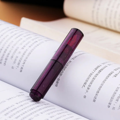 MAJOHN Wancai Fountain Pen - Transparent Starry Sky Mini Pocket Writing Pen with Macaron Maillard Brown Design