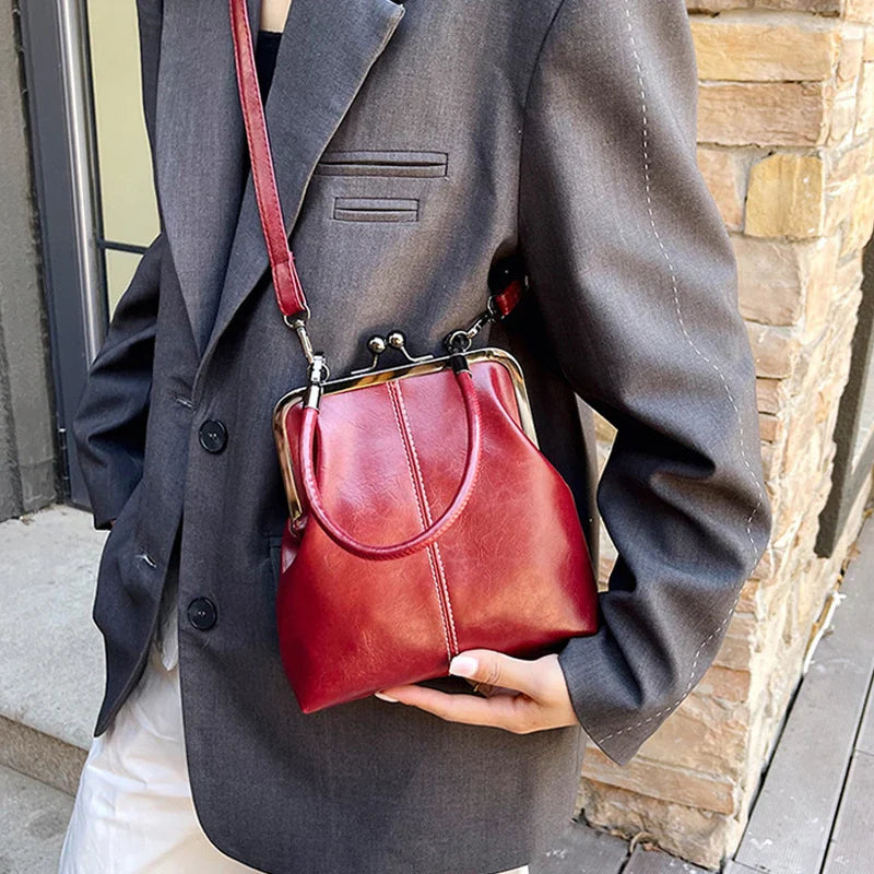 Vintage Brown Women’s Handbag – PU Leather Designer Shoulder & Crossbody Bag