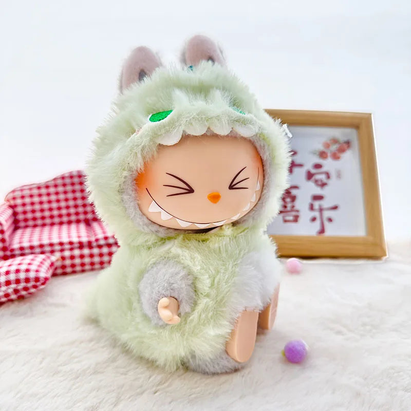 Cute Cartoon Green Dinosaur Outfit for Labubu Plush – Style Shark Macaron Clothes & Accessories