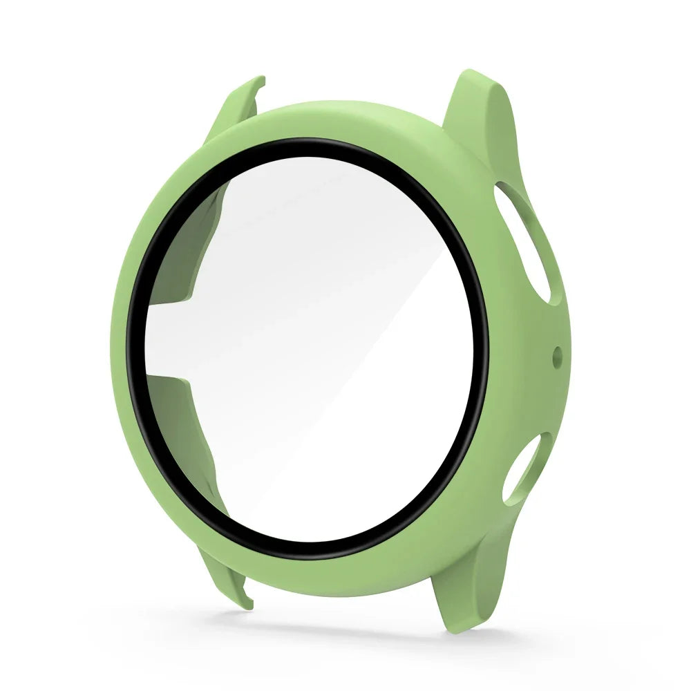 Samsung Galaxy Watch Active 2 Protective Case - Full Coverage Bumper with Tempered Glass Screen Protector for 40mm & 44mm