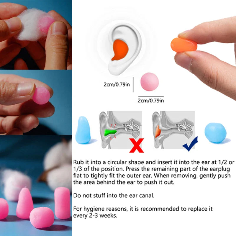 Silicone Swimming Earplugs – 12 Capsules/Box, Soft Waterproof Ear Protection