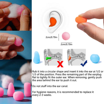 Silicone Swimming Earplugs – 12 Capsules/Box, Soft Waterproof Ear Protection