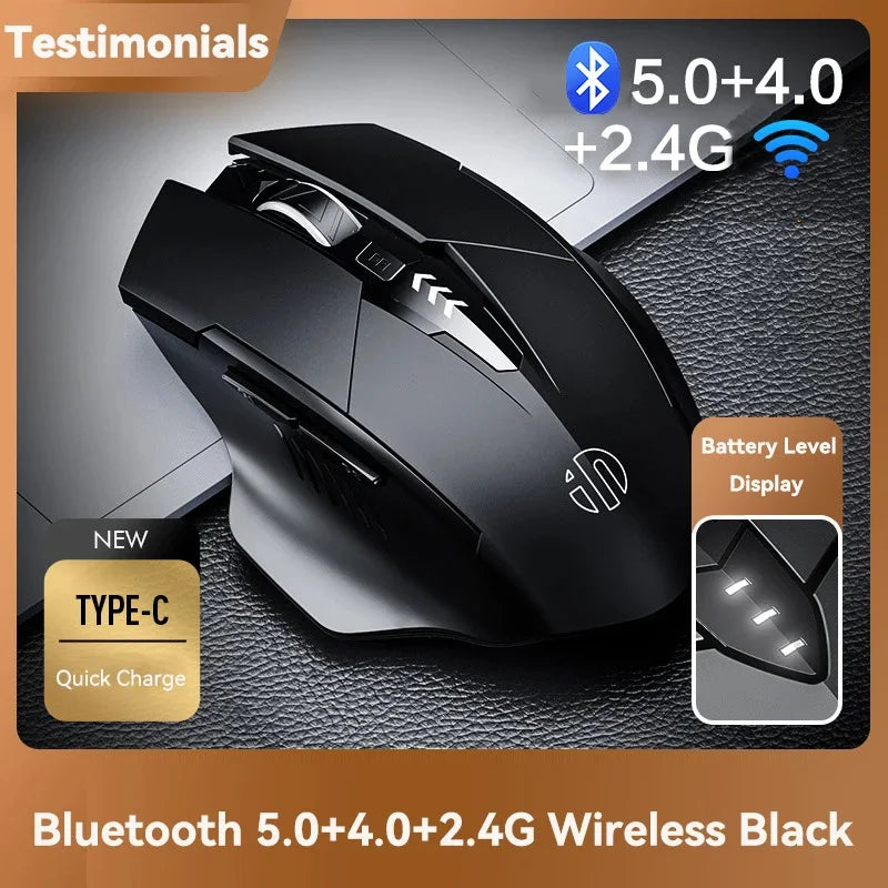 INPHIC Rechargeable Bluetooth Wireless Mouse – 2.4G Silent Office Mouse for PC, Laptop, Tablet & Smartphone