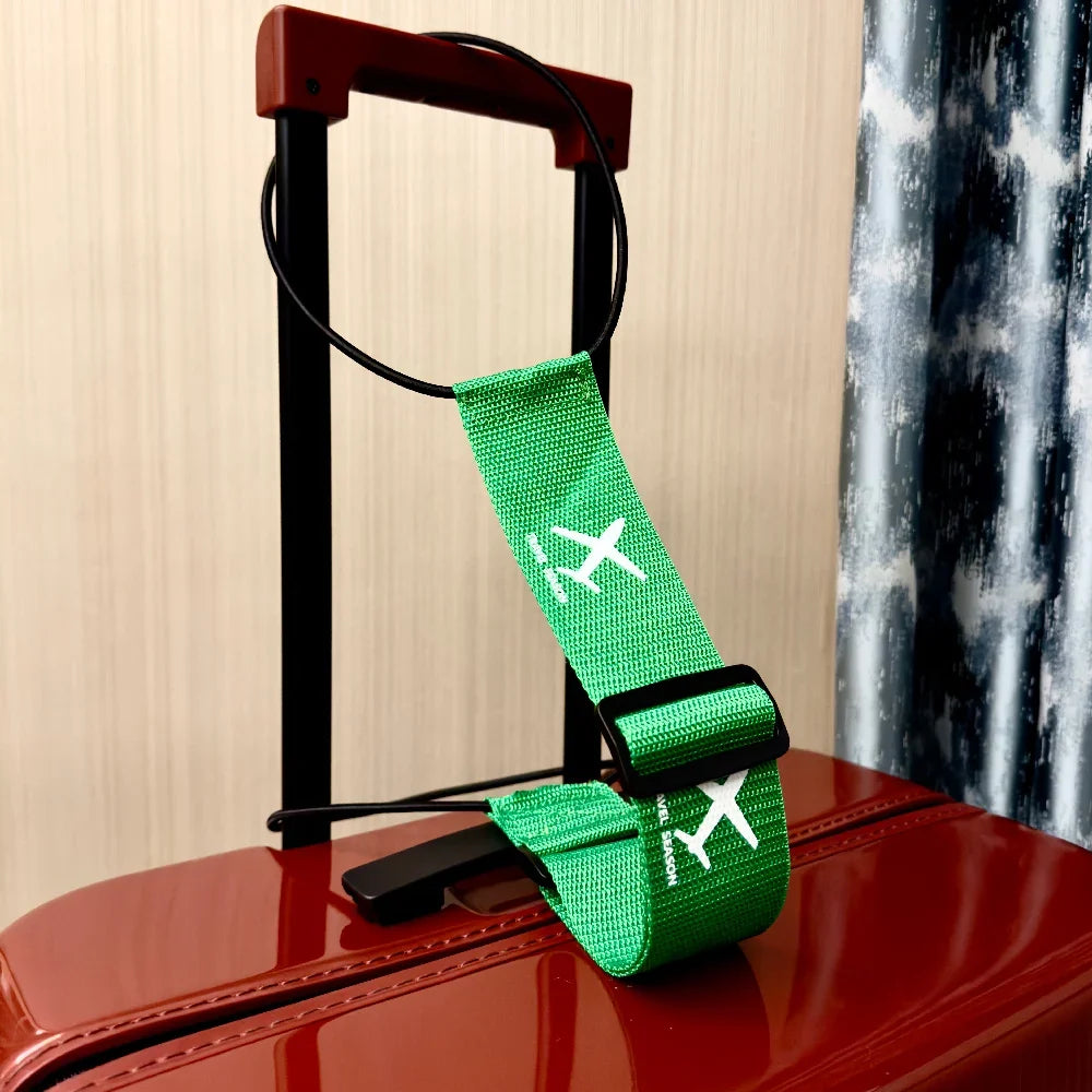 Aircraft Print Luggage Strap - Durable Nylon Suitcase Securing Belt