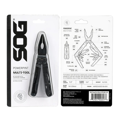 SOG PowerPint Multi Tool - 18-in-1 Folding Pocket Tool with Pliers Knife and Portable EDC Camping Accessories