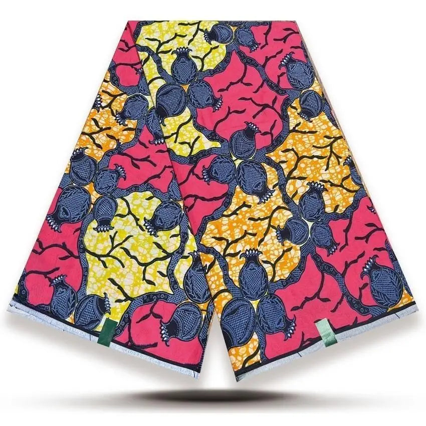 Original African Wax Print Fabric - 6 Yards Soft 100% Cotton Nigerian Ankara Pagne Batik Material