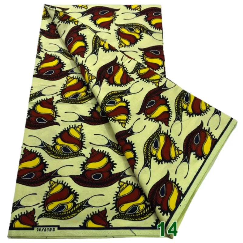 African Wax Print Fabric - High-Quality Cotton Ankara Gold Print Pagne for Wedding & Dress Sewing