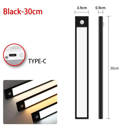 LED Motion Sensor Night Light - Wireless USB Rechargeable Under Cabinet Light for Kitchen, Bedroom & Wardrobe