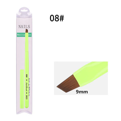 Green Nail Art Brush - Gel Polish, Acrylic, UV Extension & Nail Painting Detail Brush