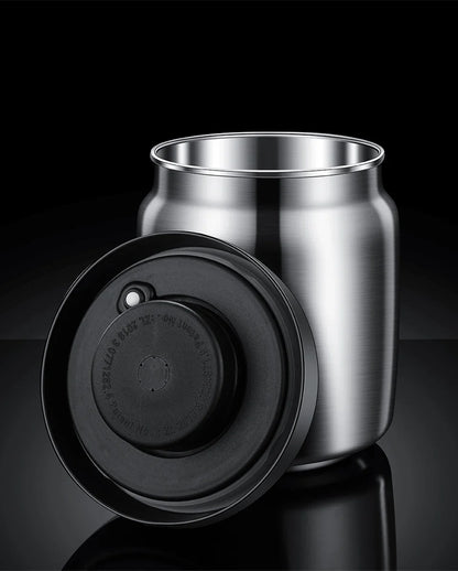 Vacuum Sealed Coffee Bean Storage Tank – 304 Stainless Steel Moisture-Proof Food Jar for Home
