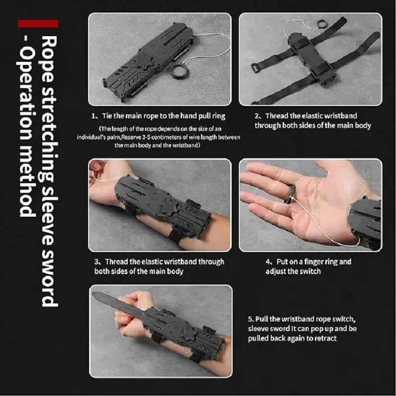 Retractable Hidden Blade Toy - Assassin Sleeve Sword Cosplay Prop for Kids Interactive Games, Parties & Birthday Gifts