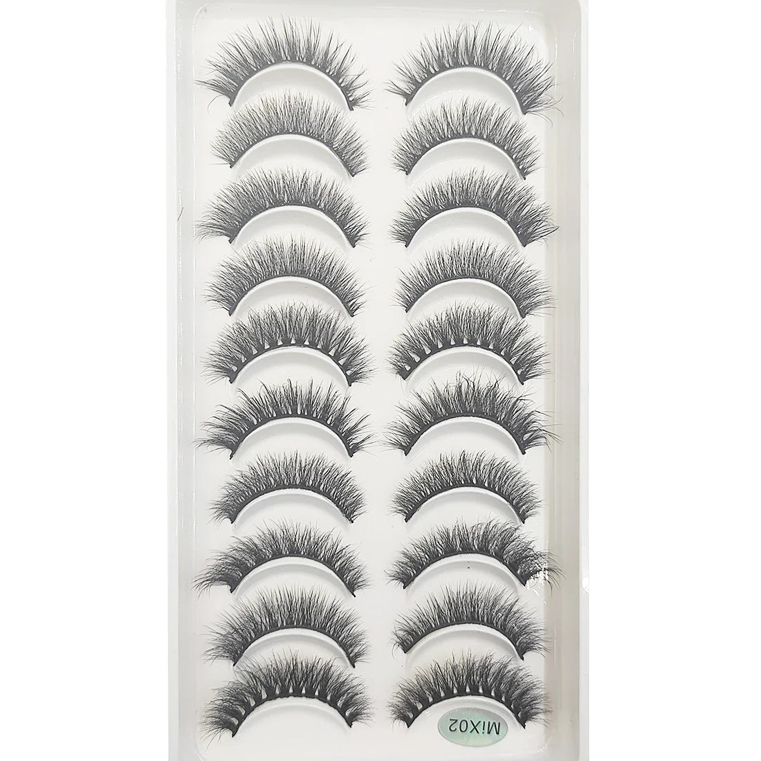10 Pairs 3D Mink False Eyelashes – Soft Natural Cross Messy Dense Lash Extensions Makeup
