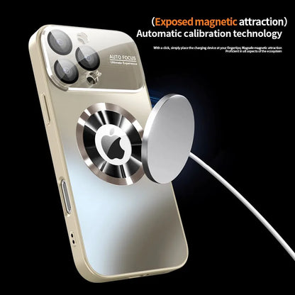 Titanium Metallic Matte iPhone Case - Luxury MagSafe Cover with Camera Lens Protection