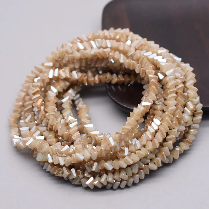 Yanqi Triangle Crystal Beads - 38 Colors 4mm Loose Glass Beads for DIY Jewelry Making Earrings Necklace Crafts