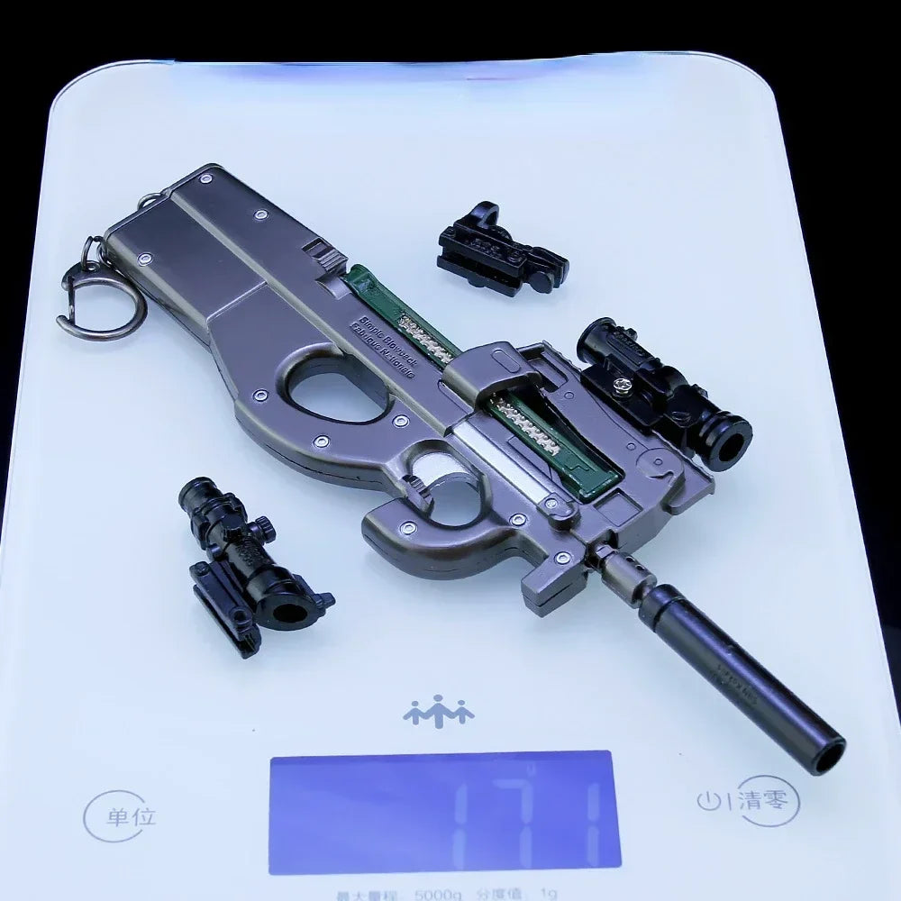 24cm P90 Submachine Gun Model - Metal Miniature Game Collectible & Display Accessory