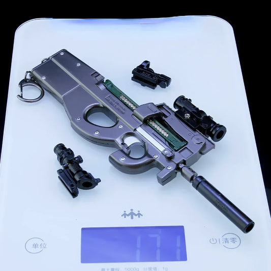 24cm P90 Submachine Gun Model - Metal Miniature Game Collectible & Display Accessory