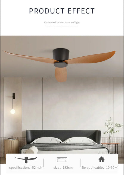 SOVE White Ultra-Thin 17cm DC Ceiling Fan — Low Floor Remote Control, Simple Design, No Light, 220V
