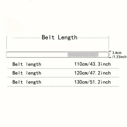 2Pcs Men’s No-Buckle Belt – High-End Black Soft PU Leather Strap Fashion Belt