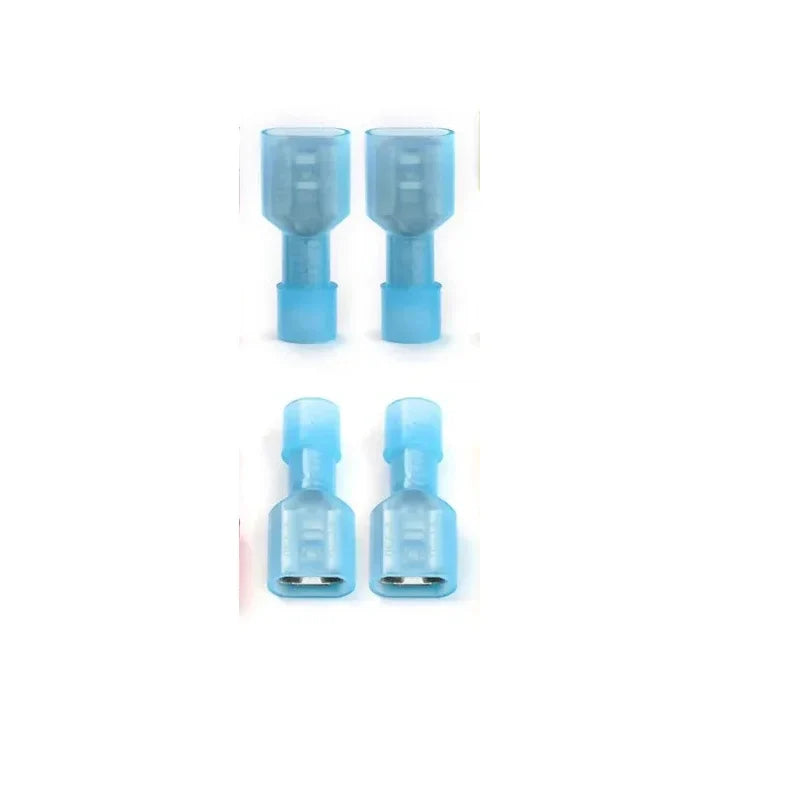 Nylon Insulated Spade Terminal Wire Connectors Kit – Brass Crimp Connectors 16–14 AWG (10–100PCS Multi-Pack)