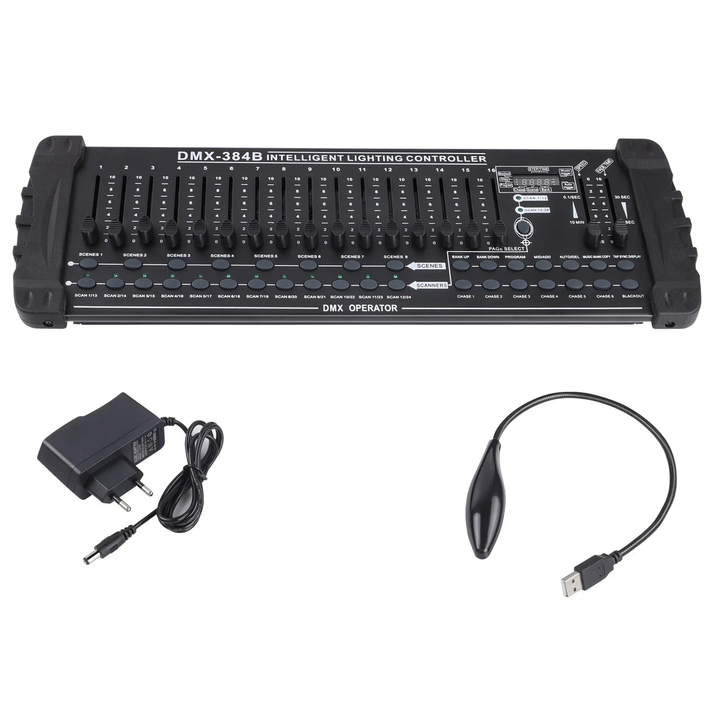 Yiflamefly 384 Channel DMX512 Lighting Controller - Stage Light Programming Console for DJ, Concert & Professional Events
