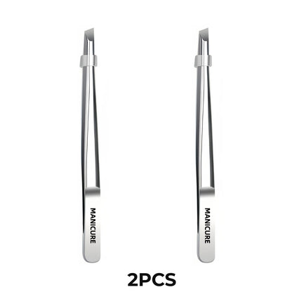 Stainless Steel Tweezers Tool - Precision Eyebrow Eyelash Applicator for Beard & Mustache Grooming