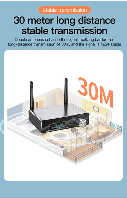 Bluetooth 5.3 Receiver Transmitter | Low Latency Stereo AUX 3.5mm, Optical, Coaxial Wireless Audio Adapter USB for TV & PC