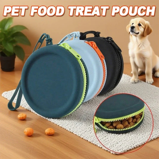 Silicone Dog Treat Training Bag - Waterproof Outdoor Snack Pouch for Pet Training & Walking