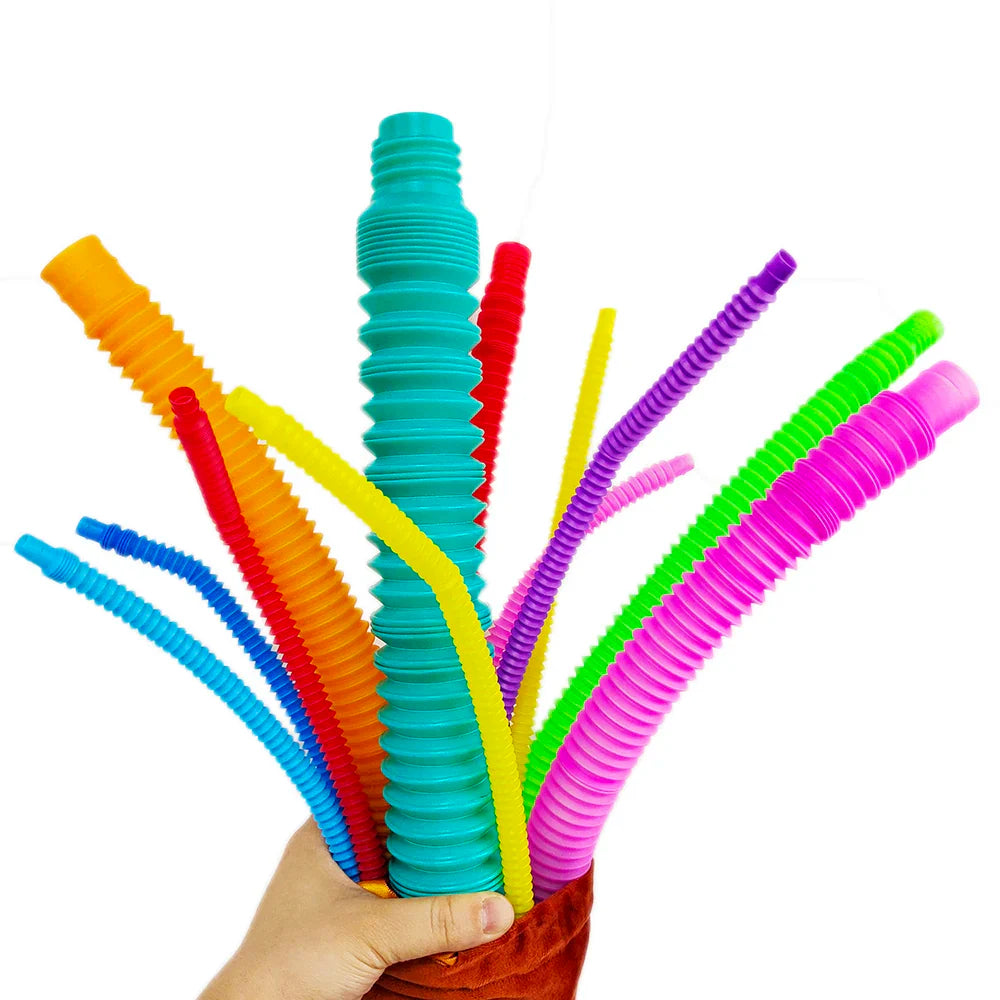 Flexible Telescopic Pop Tube Toys (6–24PCS) – Stretchable Sensory Stress Relief Tubes for Kids & Adults Decompression Fidget Toys