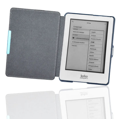 Kobo Glo 6 Inch E-Reader Cover - PU Leather Flip Case with Magnetic Adsorption Closure & Sleep Mode Support