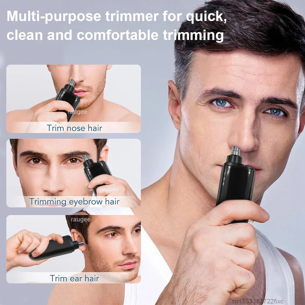 Rechargeable Nose Hair Trimmer - Portable Electric Hair Remover for Men with Eyebrow Shaving & Precision Clipping