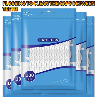 200PCS Dental Floss & Plastic Toothpicks - One-Time Cleaning for Dental Gaps and Oral Care"