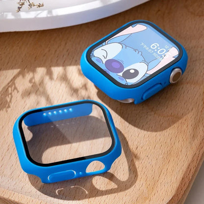 Tempered Glass Apple Watch Case - Full Screen Protector Cover for Series 9, 8, 7, 6, SE 45mm 44mm 41mm 40mm