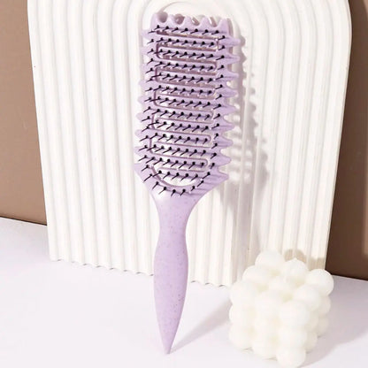 Curling Styling Brush - Hollow Massage Comb with Nylon Bristles for Hair Wigs & Styling