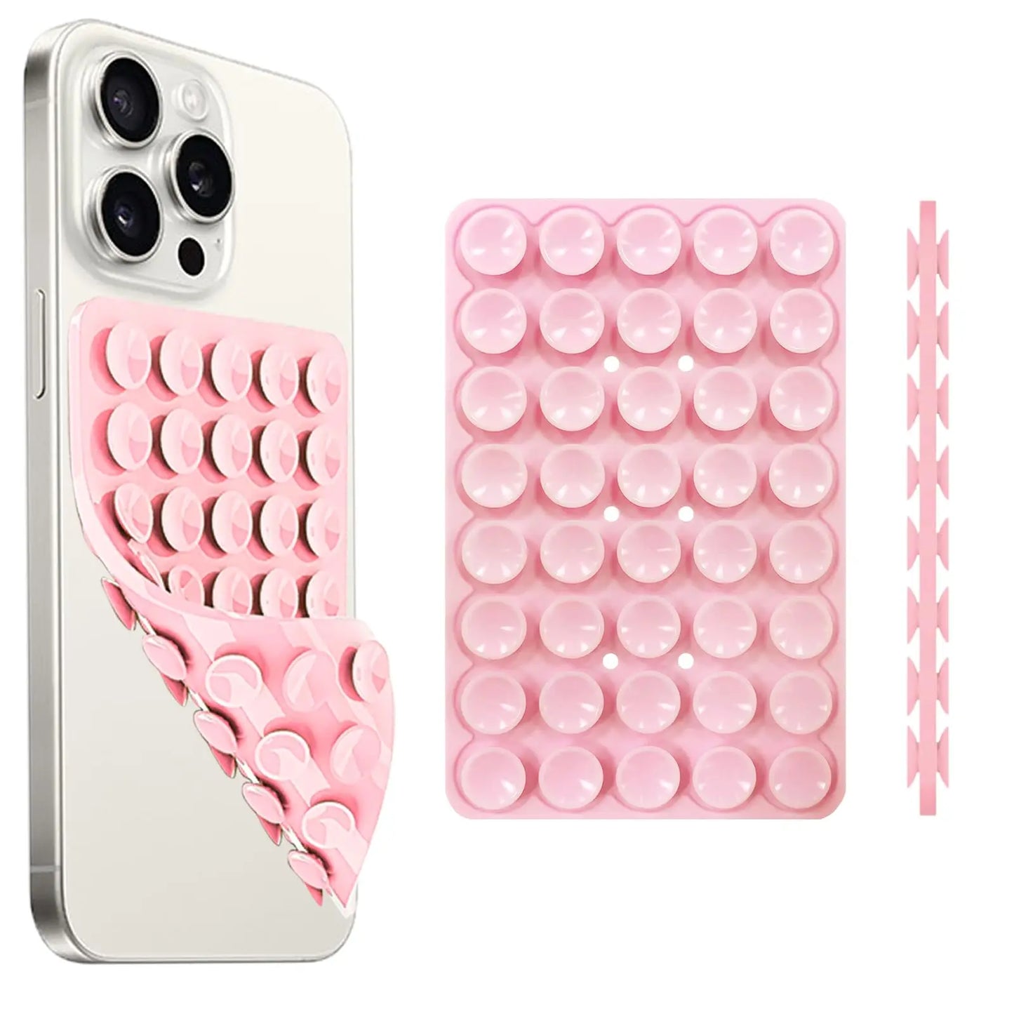 Silicone Suction Cup Phone Holder – Double-Sided, Anti-Slip Mobile Mount, Detachable Rubber Pad for Smartphones