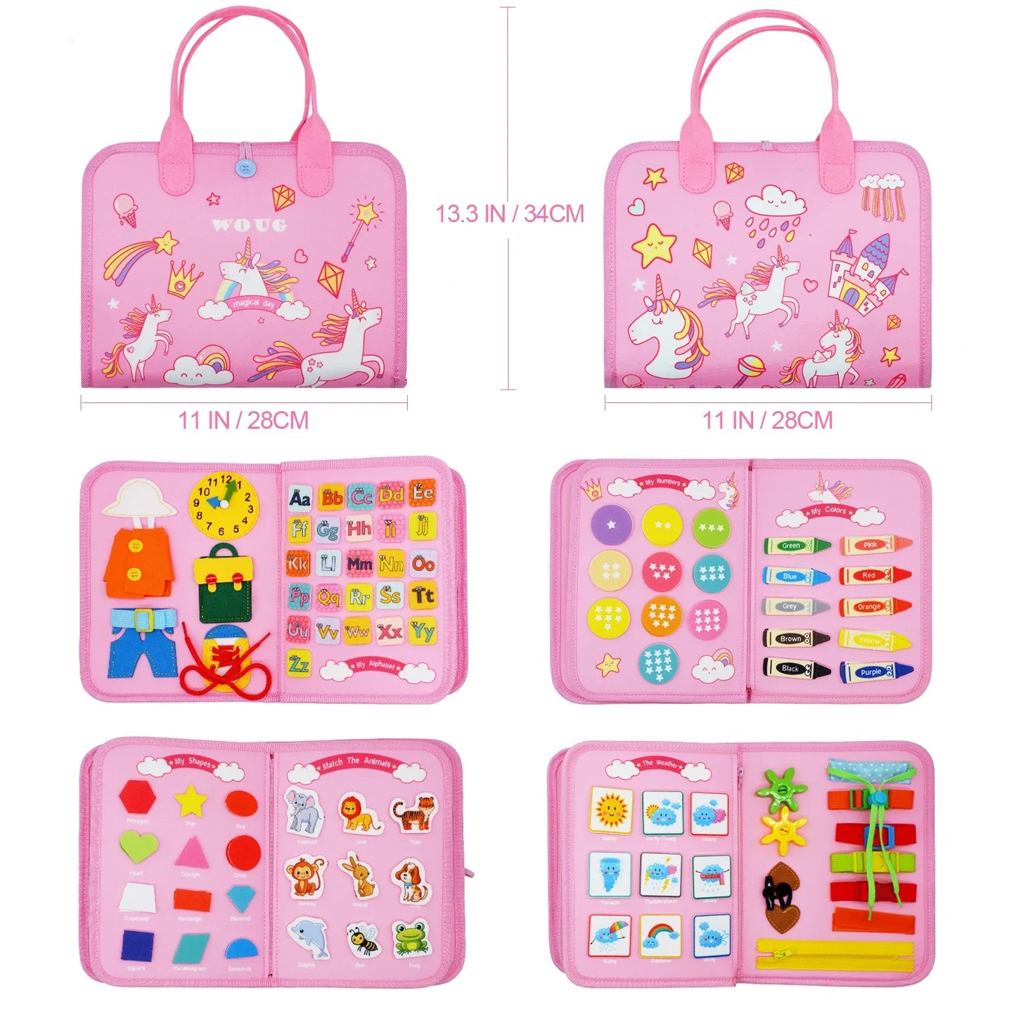 Montessori Toddler Busy Board – Educational Activity for Motor Skills & Baby Learning Toys for Travel