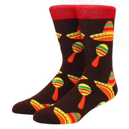 Men’s & Women’s Funny Beer Rainbow Socks – Skateboard Striped Pig Hip Hop Colorful Mid-Rise Casual Crew Cotton Socks, Unisex Fashion Novelty Socks