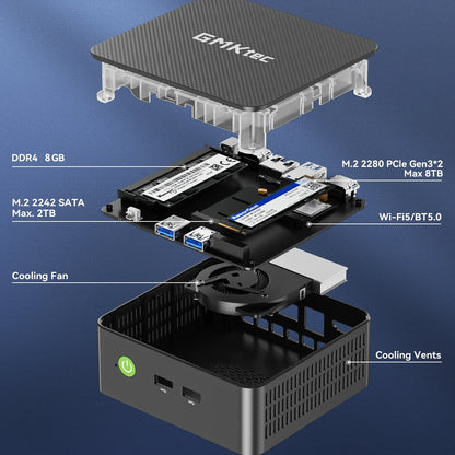 GMKtec G3S Mini PC - Intel Alder Lake N95 Windows 11 Pro Desktop Computer with 8GB DDR4 & M.2 SSD