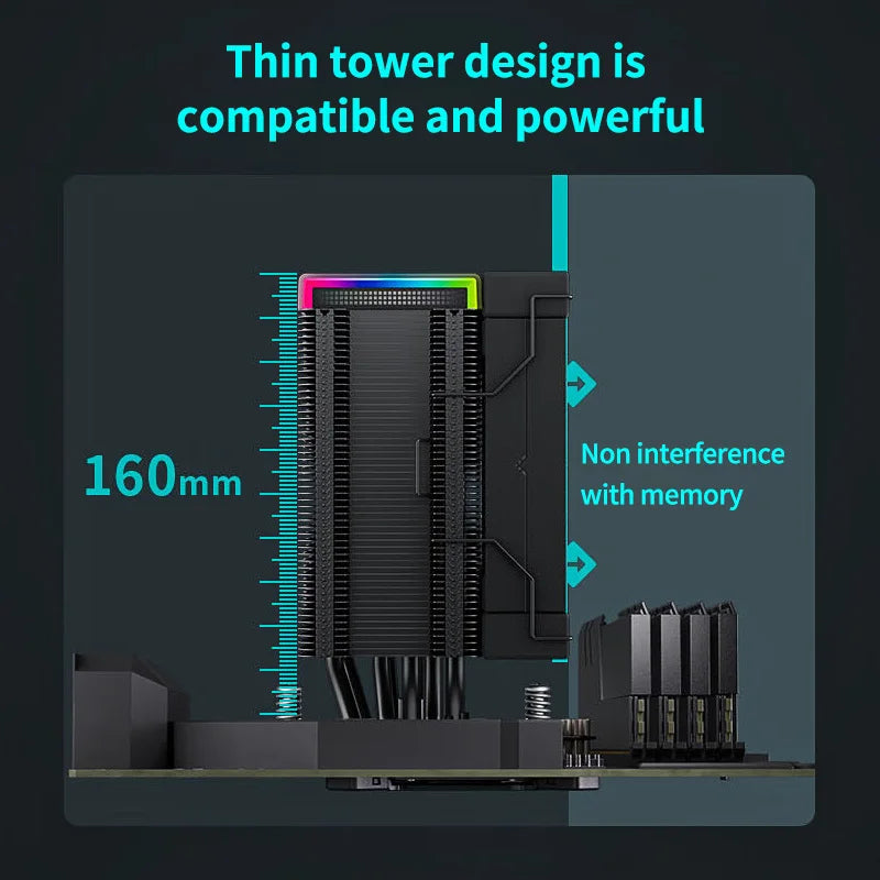 DEEPCOOL AK500S CPU Air Cooler – 5 Heat Pipes 240W TDP Silent Heatsink with 120mm FDB Fan & Digital Display Radiator Cooling System