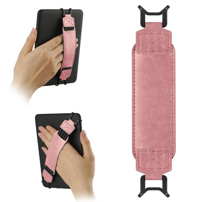 Leather Tablet Hand Strap - Universal Anti-Slip Anti-Drop EReader Holder for Kindle iPad Kobo Lenovo Sony & More