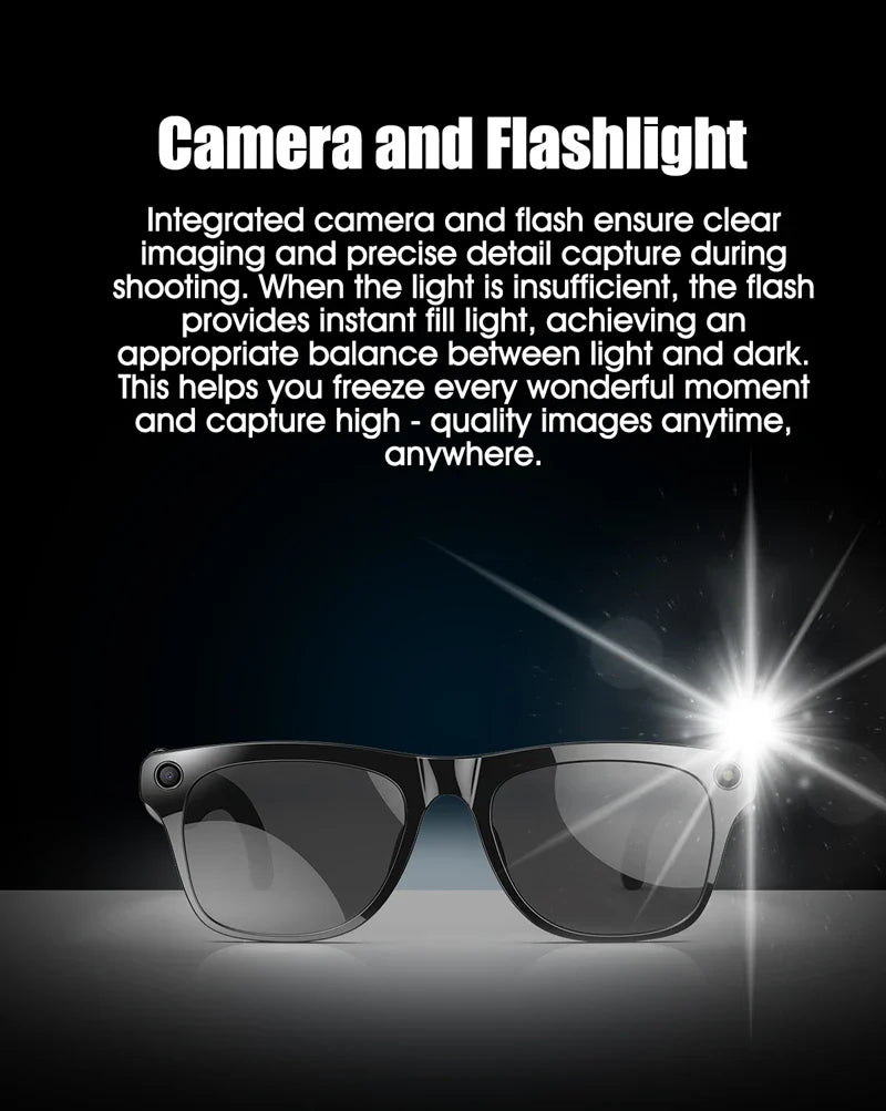 OPPO 4K HD AI Smart Glasses – 100MP Camera, ChatGPT, Bluetooth Calls, Voice Assistant & 260mAh Battery Smart Glasses 2025
