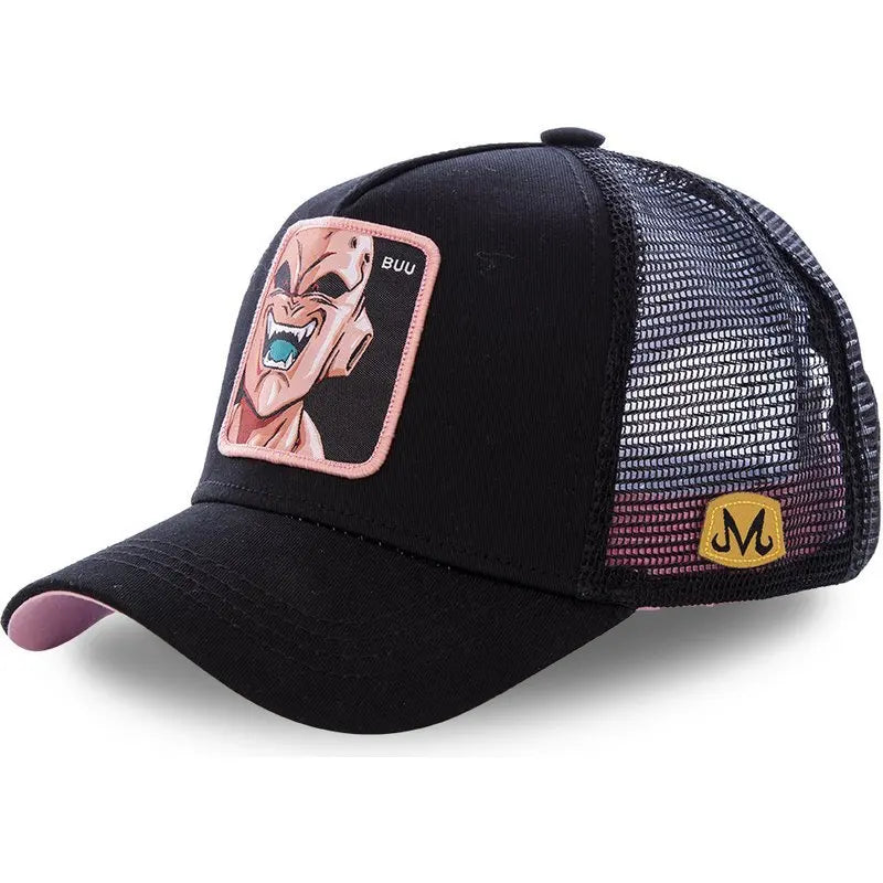 Dragon Ball Son Goku Embroidered Cap - Adjustable Hip Hop Trucker Mesh Sun Visor Hat for Men & Travel
