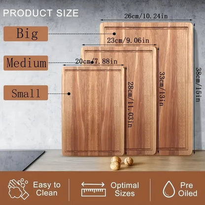 # Beech Walnut Wooden Cutting Board - Durable Kitchen Chopping Block for Cheese, Meat & Food Prep