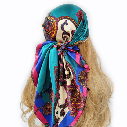 Elevate Your Style: New 90x90cm Fashion Silk Scarf - Versatile Headwrap for Women, Perfect for Every Season - Vintage Hijab Foulard Bandana Headscarf